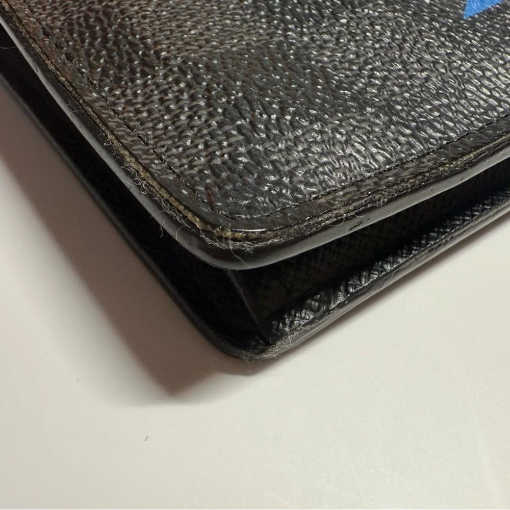 Louis Vuitton Damier Graphite Canvas League Stickers Brazza Wallet